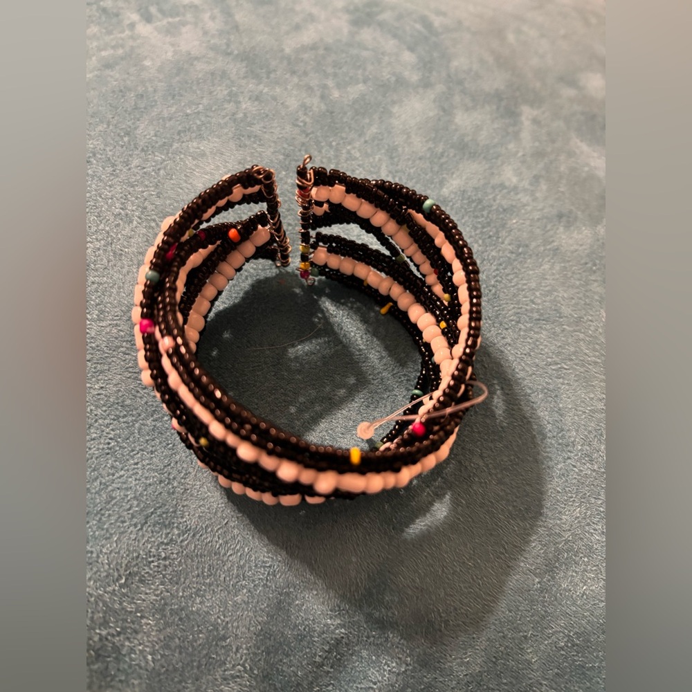 Multicolor Beaded Cuff Bracelet